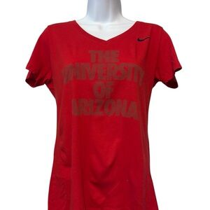 Nike The University Of Arizona Slim Fit Red V NeckShort Sleeve Tee L